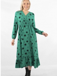 Midaxi Star Dress - Green